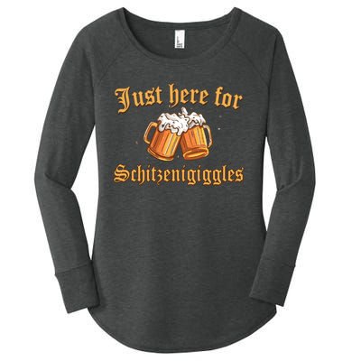 Just Here For Schitzengiggles Funny Oktoberfest Women's Perfect Tri Tunic Long Sleeve Shirt