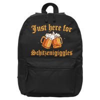 Just Here For Schitzengiggles Funny Oktoberfest 16 in Basic Backpack