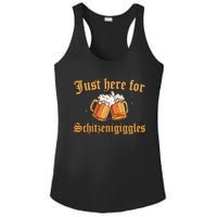 Just Here For Schitzengiggles Funny Oktoberfest Ladies PosiCharge Competitor Racerback Tank