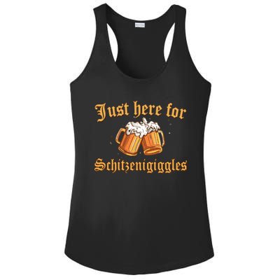 Just Here For Schitzengiggles Funny Oktoberfest Ladies PosiCharge Competitor Racerback Tank