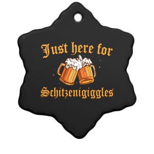 Just Here For Schitzengiggles Funny Oktoberfest Ceramic Star Ornament