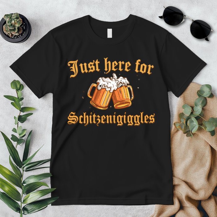 Just Here For Schitzengiggles Funny Oktoberfest Premium T-Shirt