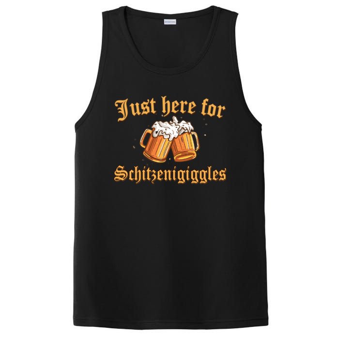 Just Here For Schitzengiggles Funny Oktoberfest PosiCharge Competitor Tank