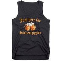 Just Here For Schitzengiggles Funny Oktoberfest Tank Top