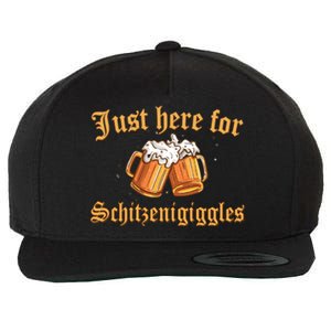 Just Here For Schitzengiggles Funny Oktoberfest Wool Snapback Cap