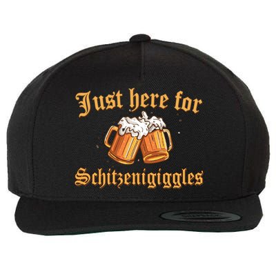 Just Here For Schitzengiggles Funny Oktoberfest Wool Snapback Cap