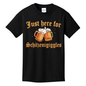 Just Here For Schitzengiggles Funny Oktoberfest Kids T-Shirt