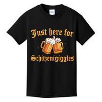 Just Here For Schitzengiggles Funny Oktoberfest Kids T-Shirt