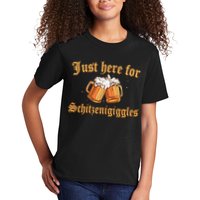 Just Here For Schitzengiggles Funny Oktoberfest Kids T-Shirt