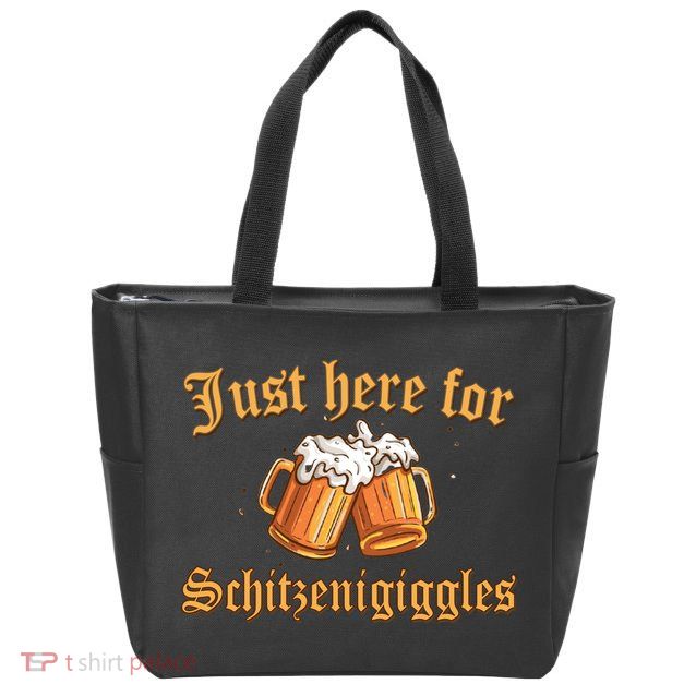 Just Here For Schitzengiggles Funny Oktoberfest Zip Tote Bag