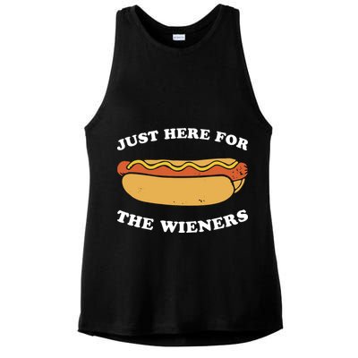 I'm Just Here For The Wieners 4th Of July Shirts Ladies PosiCharge Tri-Blend Wicking Tank
