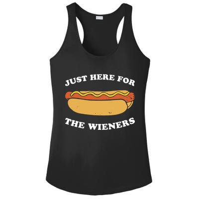 I'm Just Here For The Wieners 4th Of July Shirts Ladies PosiCharge Competitor Racerback Tank