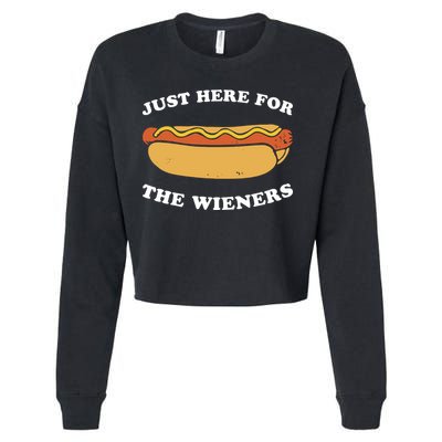 I'm Just Here For The Wieners 4th Of July Shirts Cropped Pullover Crew