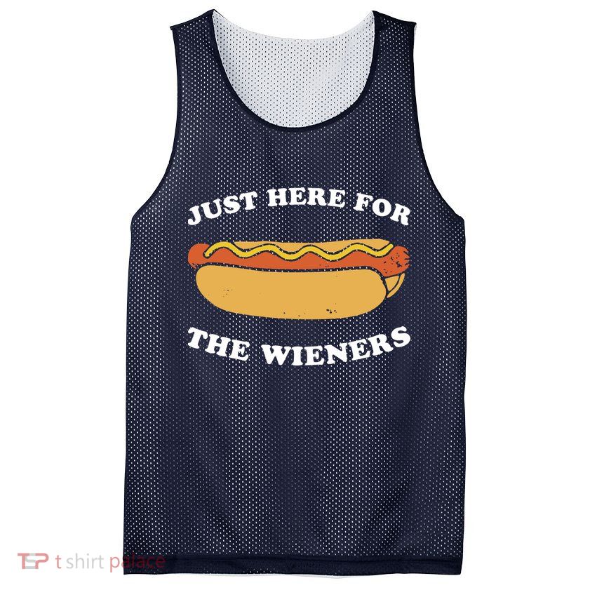 I'm Just Here For The Wieners 4th Of July Shirts Mesh Reversible Basketball Jersey Tank