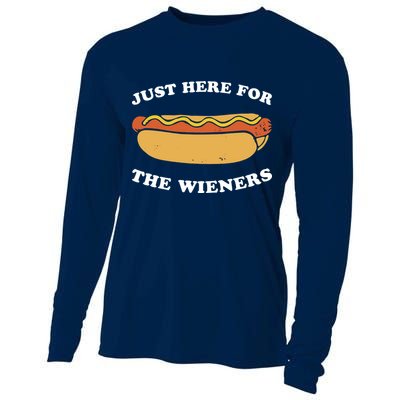 I'm Just Here For The Wieners 4th Of July Shirts Cooling Performance Long Sleeve Crew