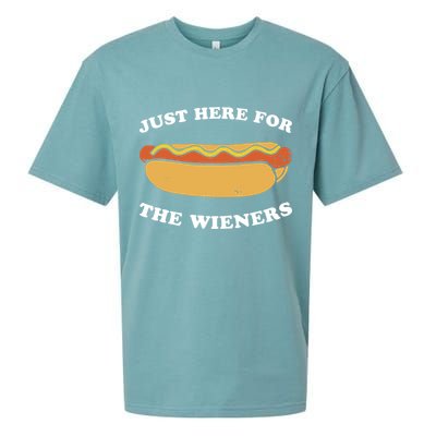 I'm Just Here For The Wieners 4th Of July Shirts Sueded Cloud Jersey T-Shirt