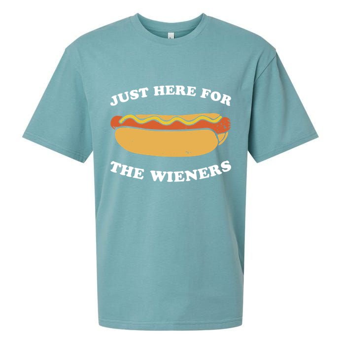 I'm Just Here For The Wieners 4th Of July Shirts Sueded Cloud Jersey T-Shirt
