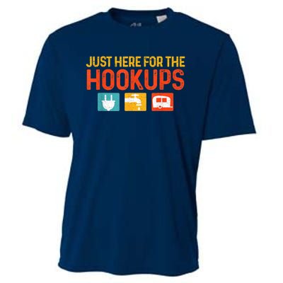 Just Here For The Hookups Motorhome Camping Rv Cooling Performance Crew T-Shirt