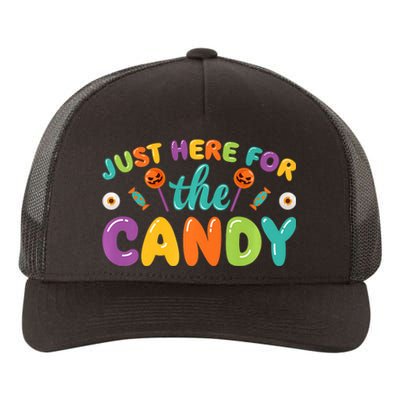 Just Here For The Candy Funny Halloween Yupoong Adult 5-Panel Trucker Hat