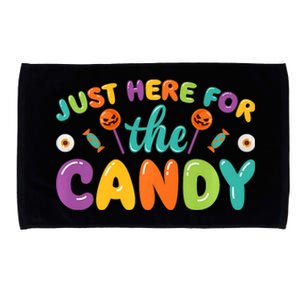 Just Here For The Candy Funny Halloween Microfiber Hand Towel