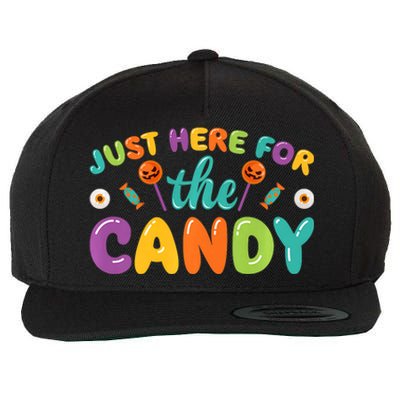 Just Here For The Candy Funny Halloween Wool Snapback Cap