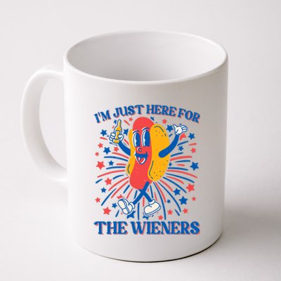 Just Here For The Wieners Hot Dog Funny 4th Of July Coffee Mug