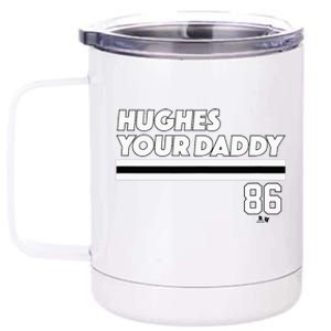 Jack Hughes Hughes Your Daddy New Jersey Hockey 12 oz Stainless Steel Tumbler Cup