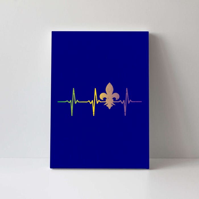 Jester Hat Heartbeat Nurse Funny Mardi Gras Carnival Medical Gift Canvas