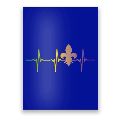 Jester Hat Heartbeat Nurse Funny Mardi Gras Carnival Medical Gift Poster