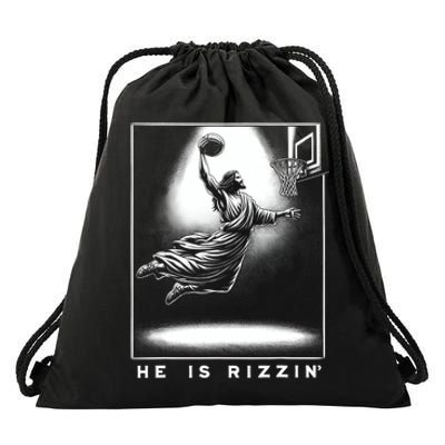 Jesus He Is Rizzin Basketball Easter Christian Religious Drawstring Bag