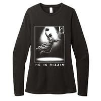 Jesus He Is Rizzin Basketball Easter Christian Religious Womens CVC Long Sleeve Shirt