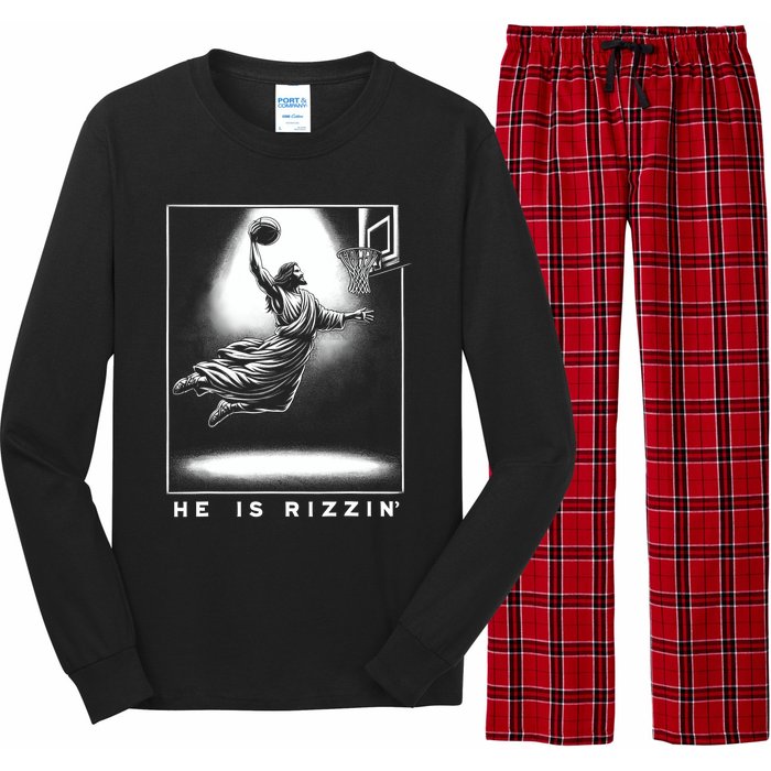 Jesus He Is Rizzin Basketball Easter Christian Religious Long Sleeve Pajama Set