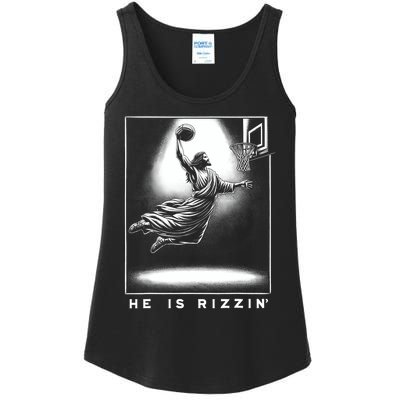 Jesus He Is Rizzin Basketball Easter Christian Religious Ladies Essential Tank