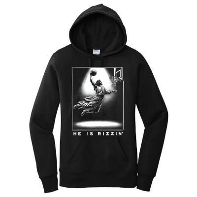 Jesus He Is Rizzin Basketball Easter Christian Religious Women's Pullover Hoodie