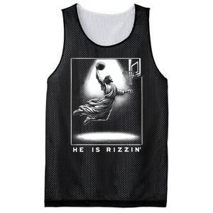 Jesus He Is Rizzin Basketball Easter Christian Religious Mesh Reversible Basketball Jersey Tank