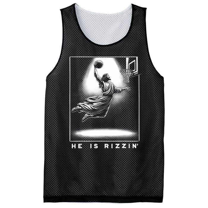 Jesus He Is Rizzin Basketball Easter Christian Religious Mesh Reversible Basketball Jersey Tank