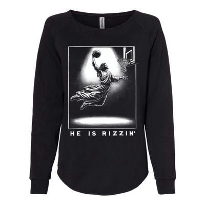 Jesus He Is Rizzin Basketball Easter Christian Religious Womens California Wash Sweatshirt