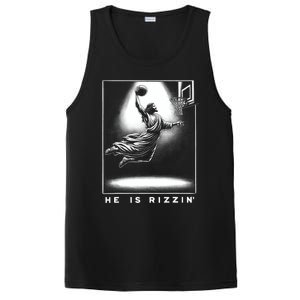 Jesus He Is Rizzin Basketball Easter Christian Religious PosiCharge Competitor Tank