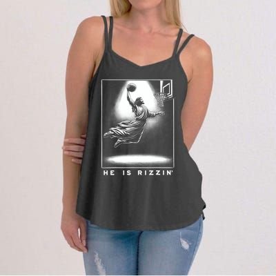 Jesus He Is Rizzin Basketball Easter Christian Religious Women's Strappy Tank