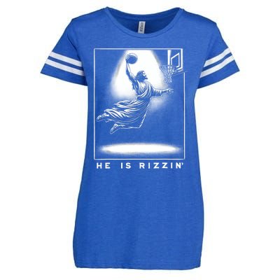 Jesus He Is Rizzin Basketball Easter Christian Religious Enza Ladies Jersey Football T-Shirt