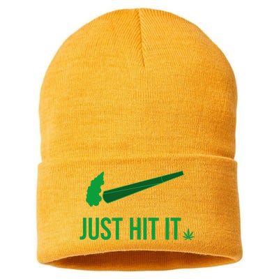 Just Hit It Cannabis Smoker Sustainable Knit Beanie