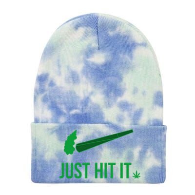 Just Hit It Cannabis Smoker Tie Dye 12in Knit Beanie