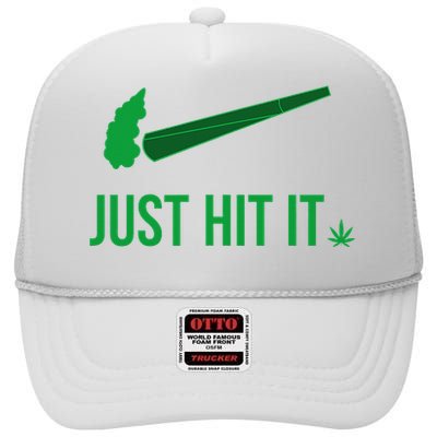 Just Hit It Cannabis Smoker High Crown Mesh Back Trucker Hat