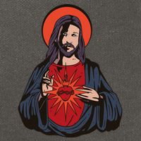 Jesus Heart Illustration Cotton Canvas Backpack