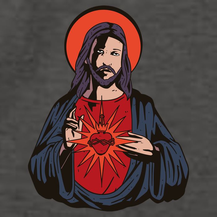 Jesus Heart Illustration Vector Backpack