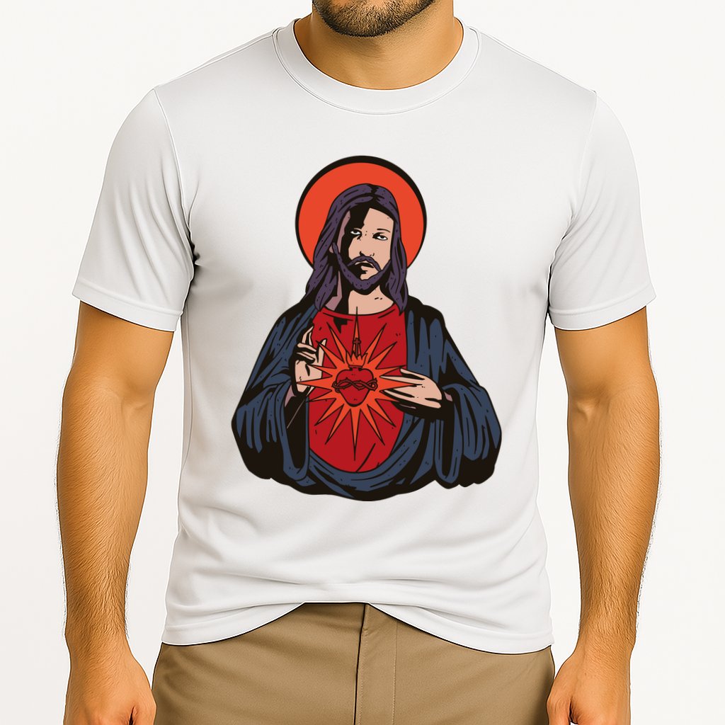 Jesus Heart Illustration Cooling Performance Crew T-Shirt