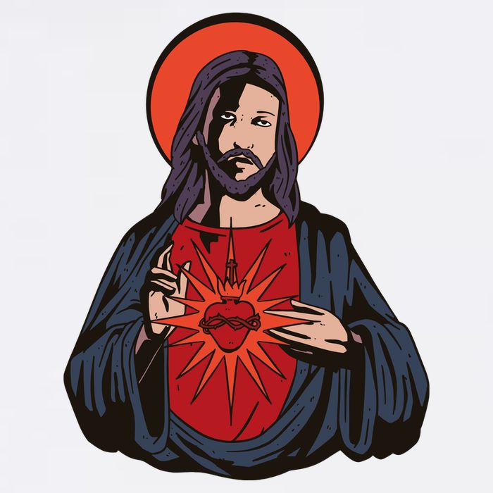 Jesus Heart Illustration Cooling Performance Crew T-Shirt