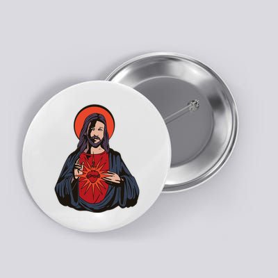 Jesus Heart Illustration Button