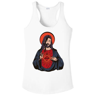 Jesus Heart Illustration Ladies PosiCharge Competitor Racerback Tank