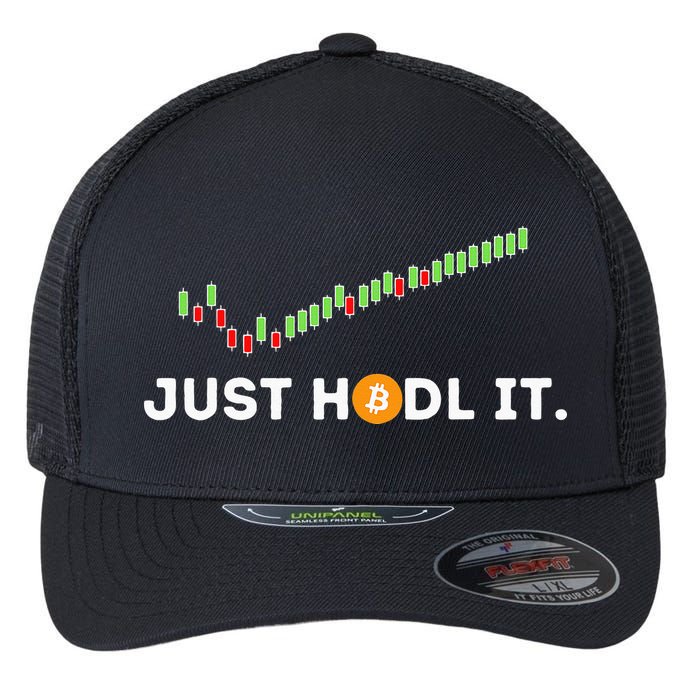 Just HODL It Funny Crypto Trader BTC Bitcoin Investor Flexfit Unipanel Trucker Cap